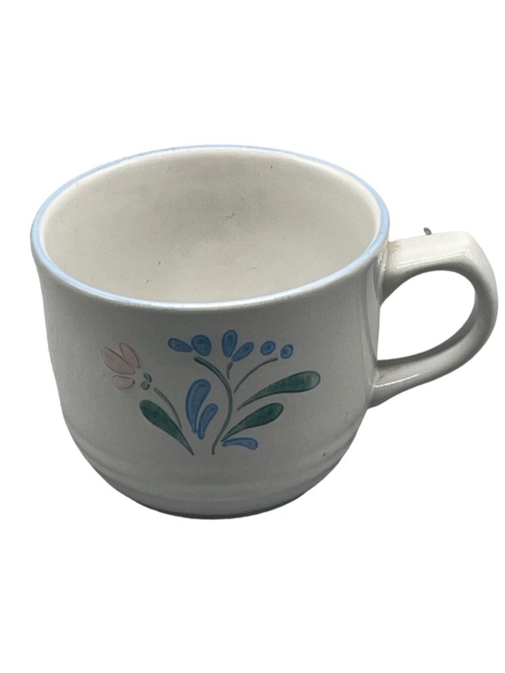 fascino stoneware coffee cup mug white floral handle 3.5x3" READ